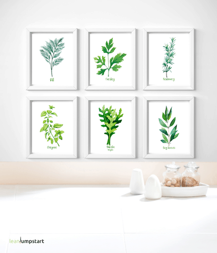 herb posters for kitchen
