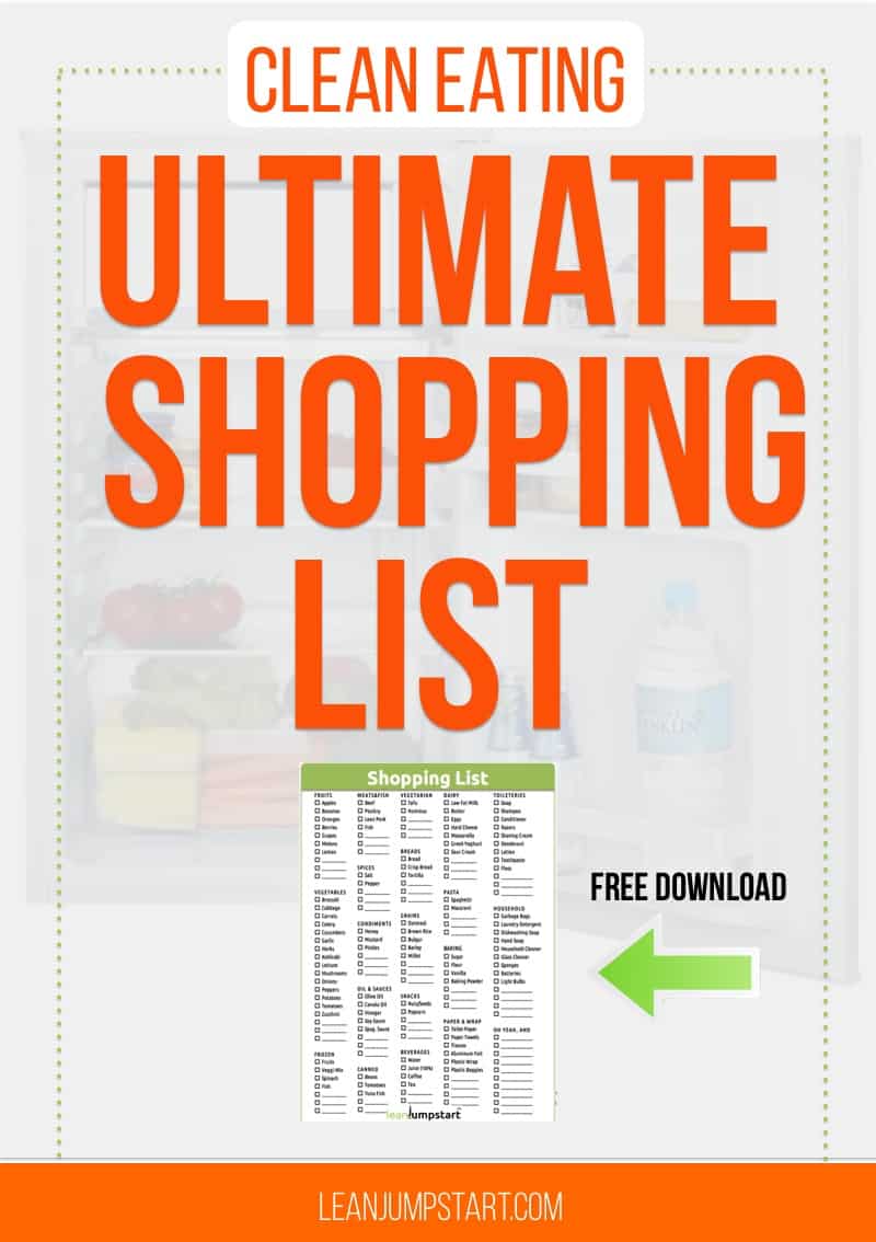 clean eating shopping list - free download