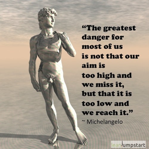 goal setting quote Michelangelo