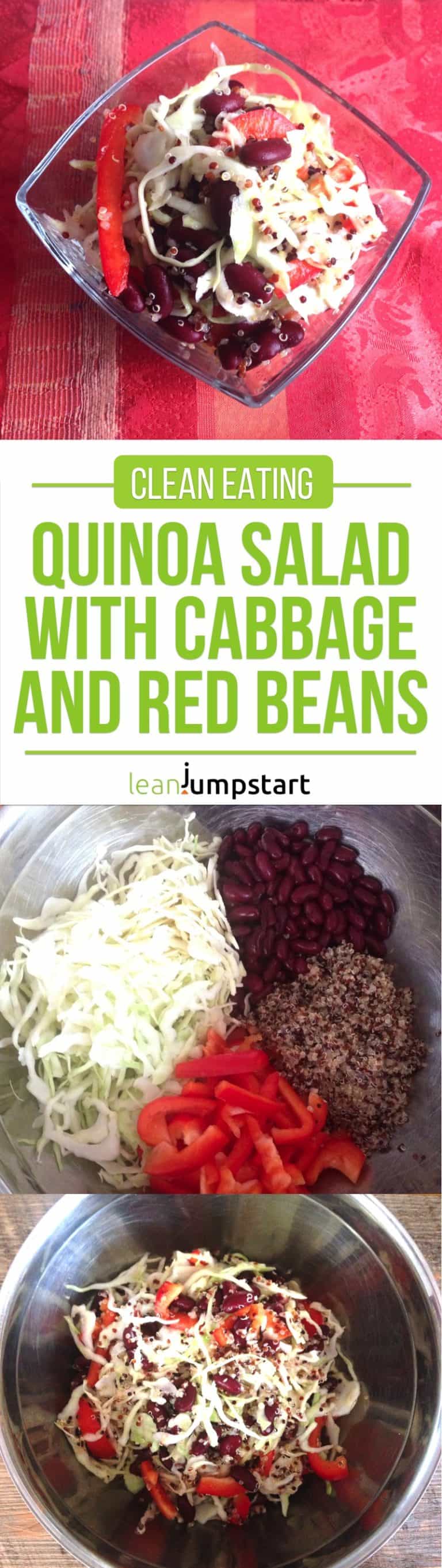 Easy quinoa salad recipe with red beans and cabbage a fiberrich starter
