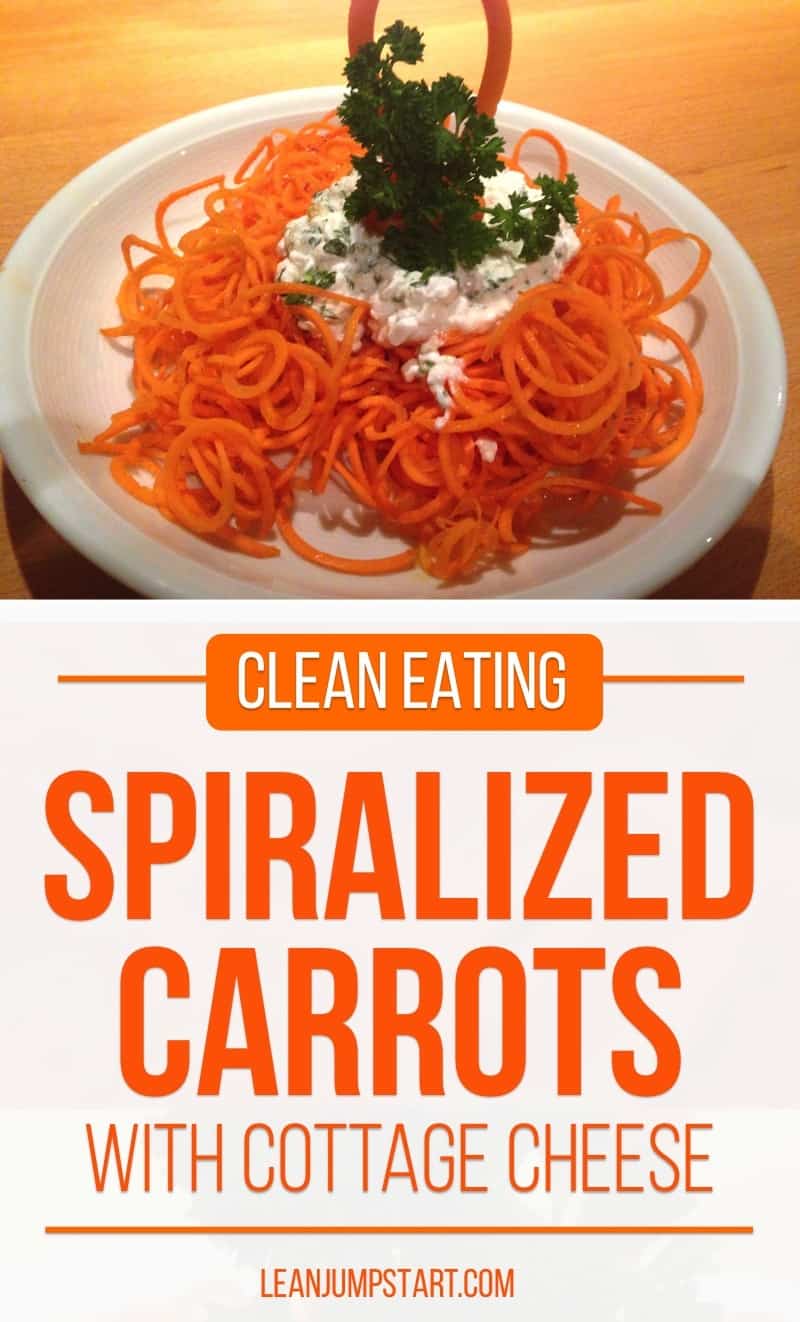 spiralized carrots for a clean eating snack