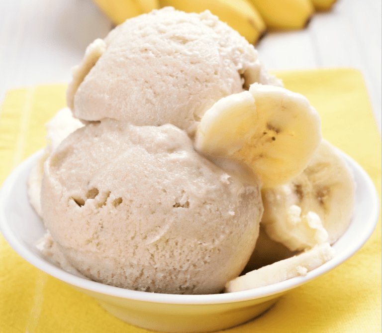 Frozen banana ice cream with just one ingredient - creamy & clean