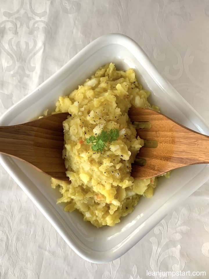 homemade potato salad with mustard