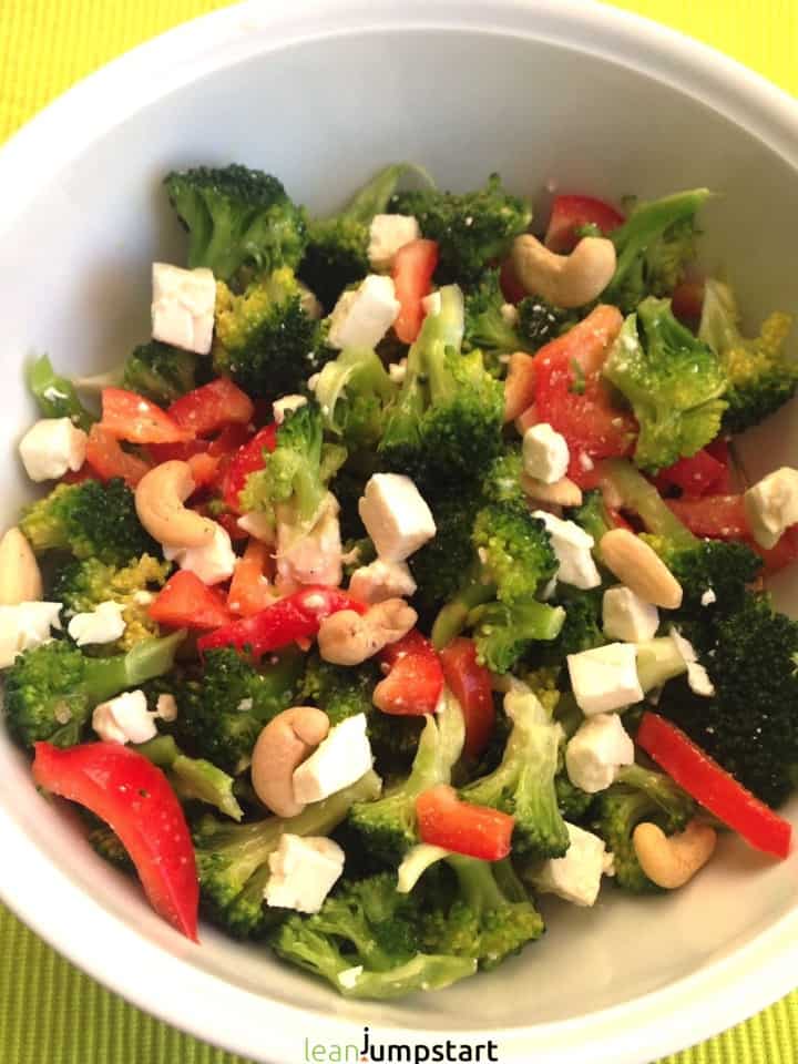 broccoli red pepper feta salad