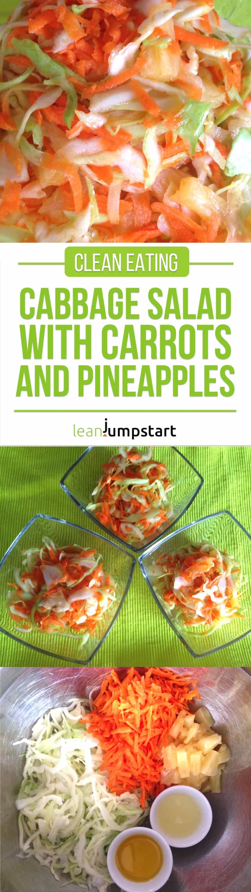 cabbage salad with carrots and pineapples