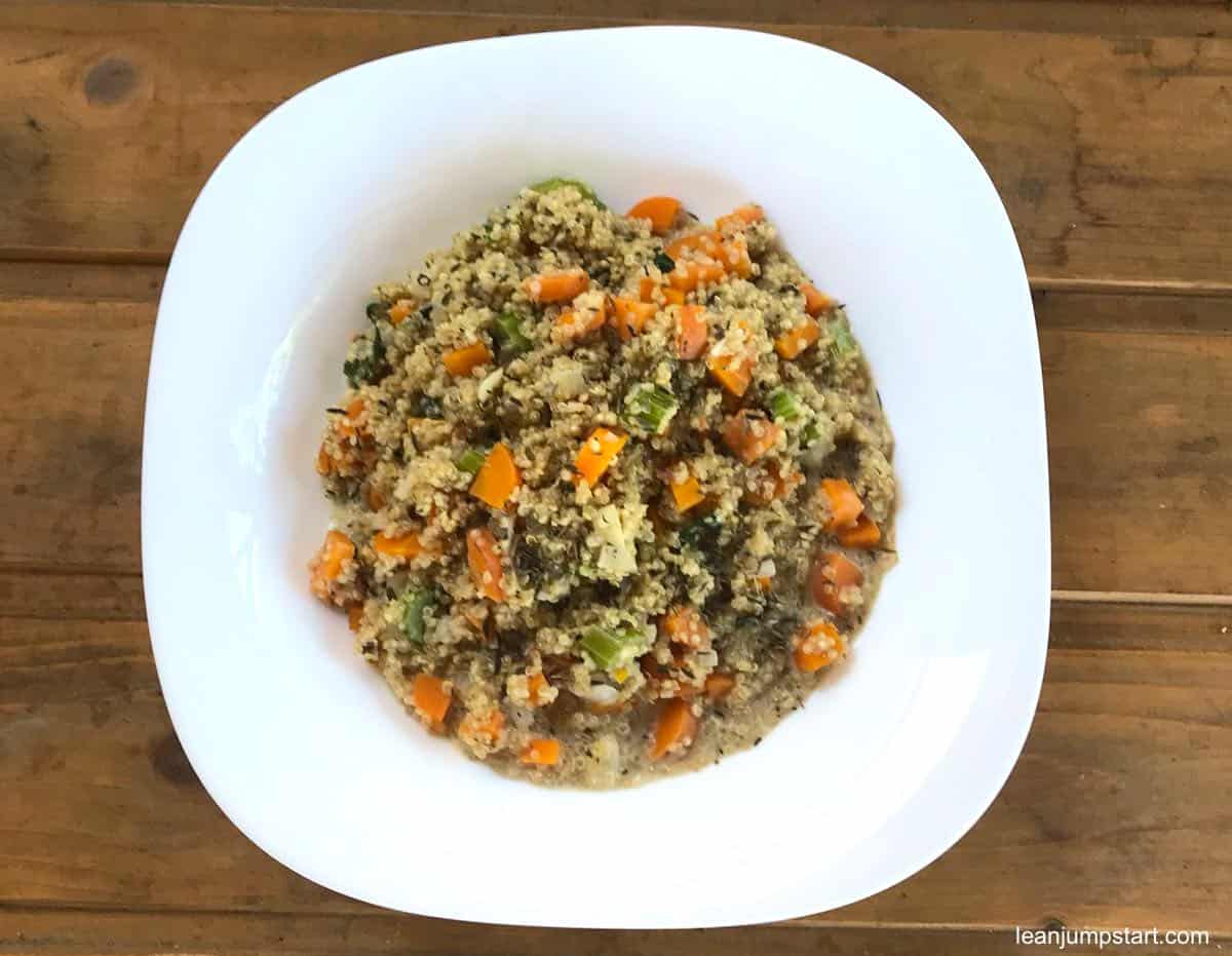 Quinotto a quinoa risotto recipe with celery & carrots under 30 minutes