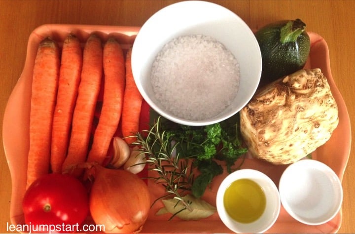 a plate with all vegetable stock concentrate ingredients