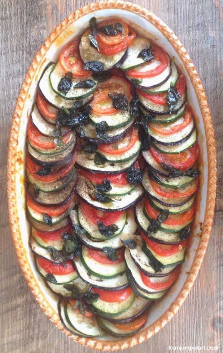 ratatouille with sliced vegetables