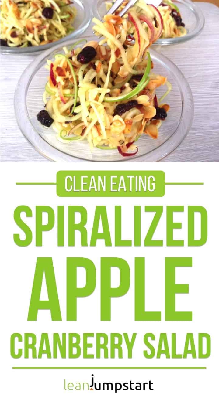 spiralized apple cranberry salad