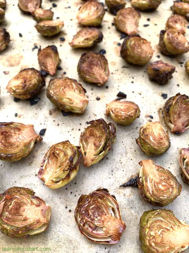 Oven Roasted brussel sprouts recipe with an irresistible bang bang sauce