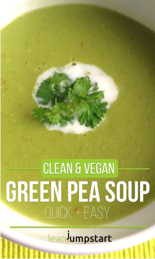 Creamy green pea soup recipe vegan, easy and filling