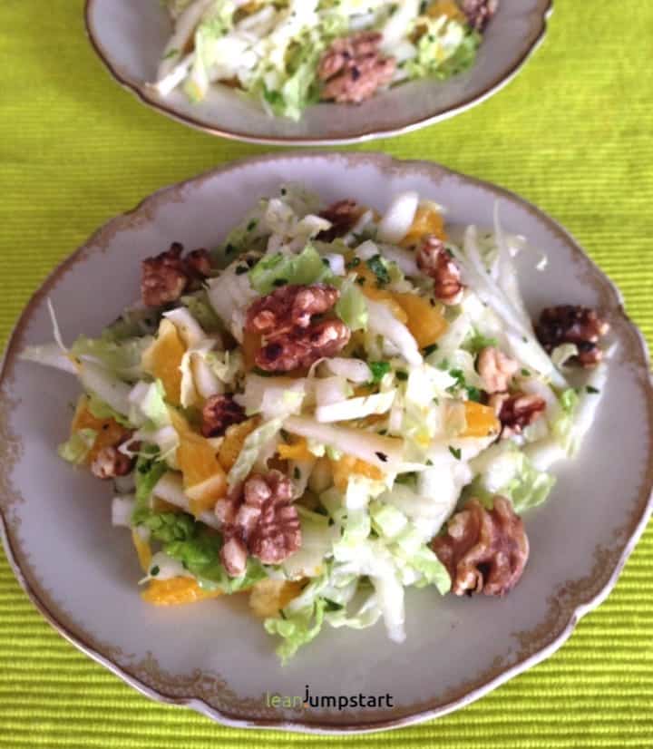 napa cabbage salad with oranges