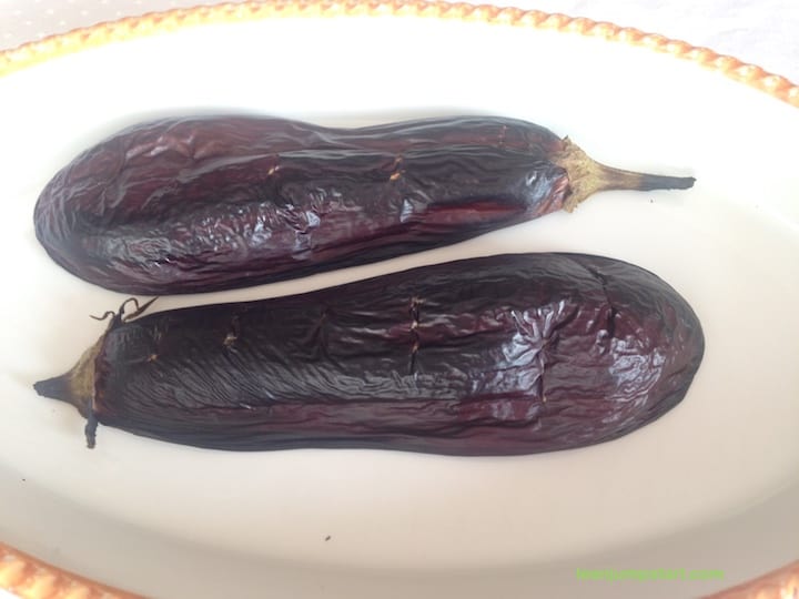 baked eggplant halves