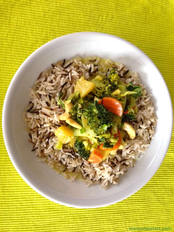 mango curry with rice