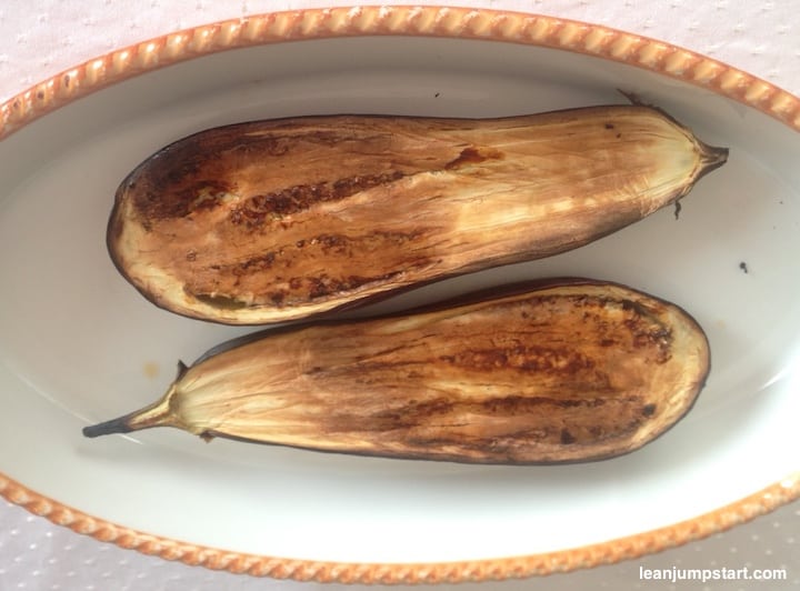 roasted eggplant halves