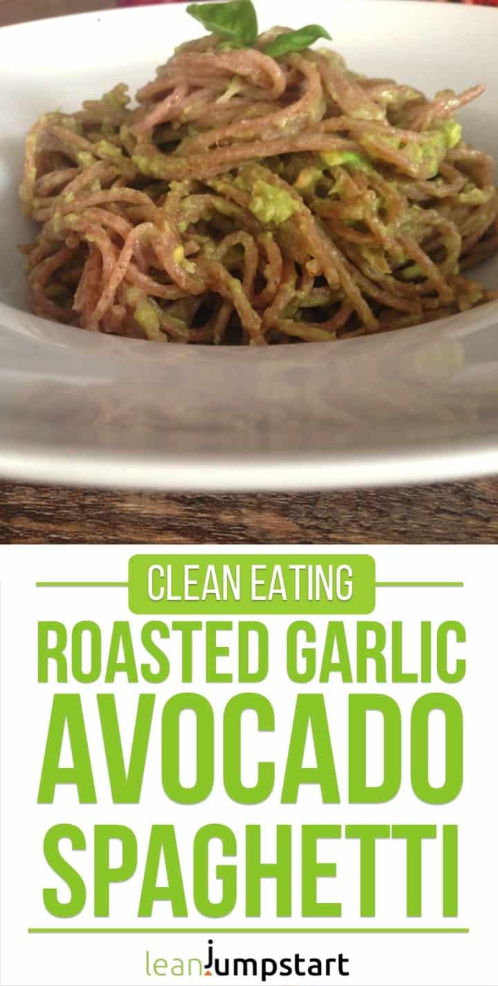 roasted garlic avocado spaghetti