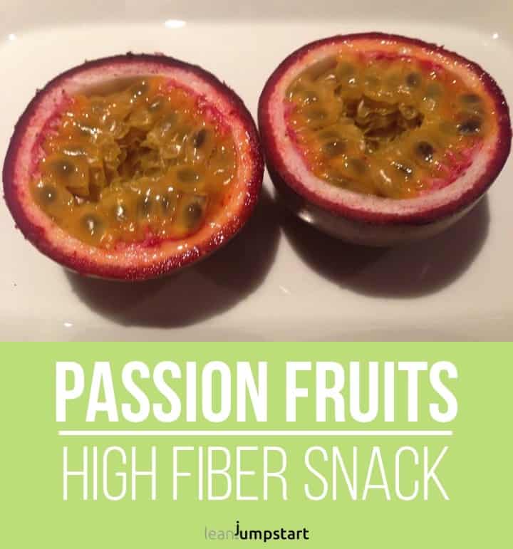 two passion fruit halves