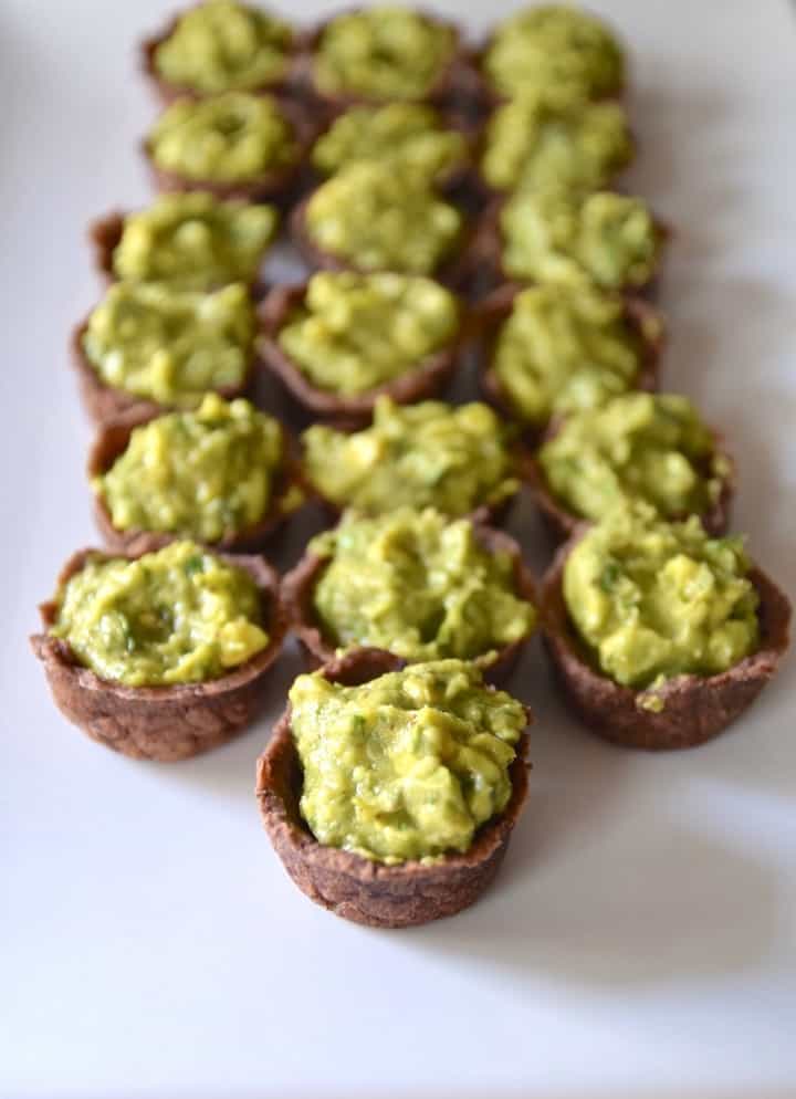 black bean guacamole cups