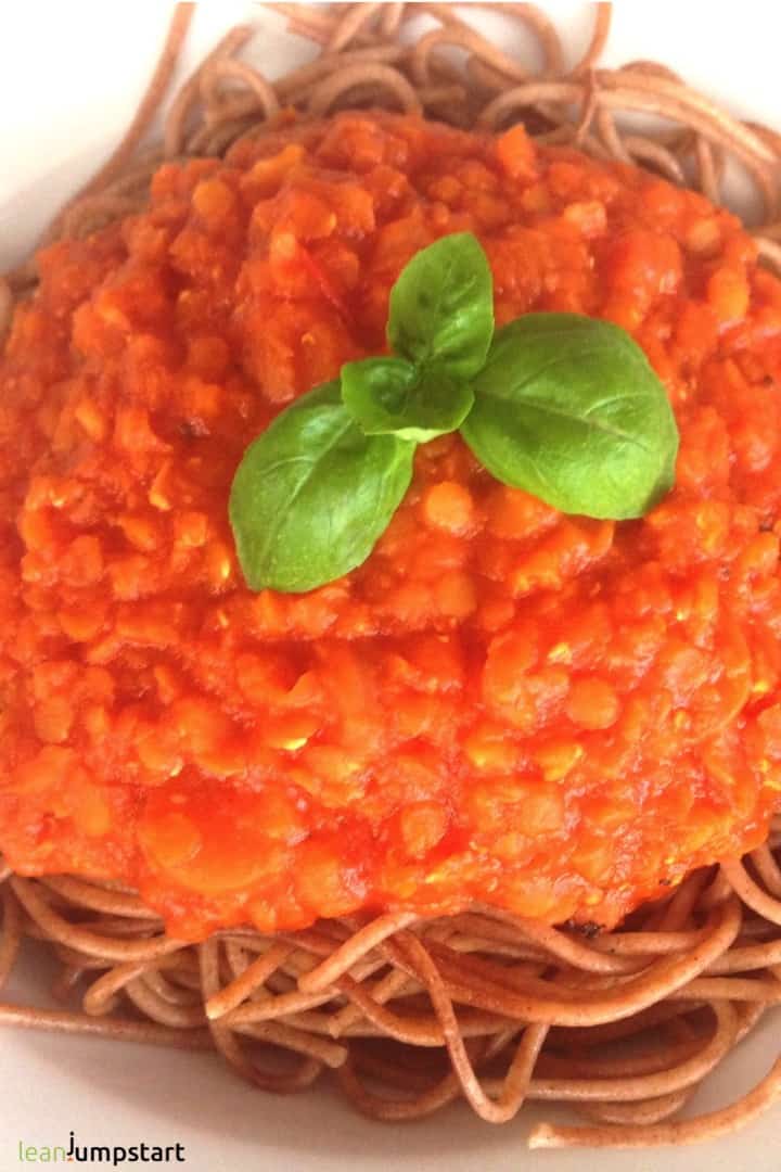 Easy red lentil pasta recipe, clean and vegan