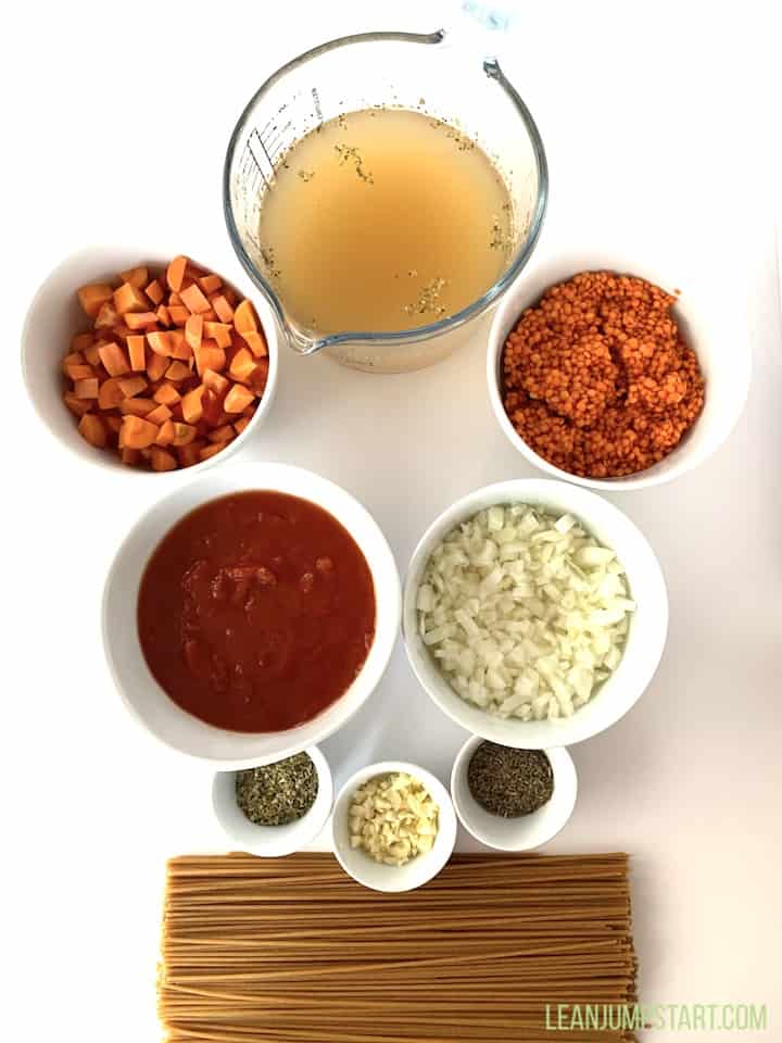 red lentil pasta ingredients