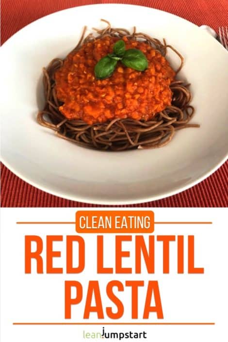 Easy red lentil pasta recipe, clean and vegan
