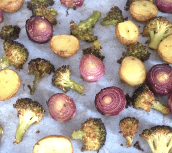 roasted broccoli and potatoes
