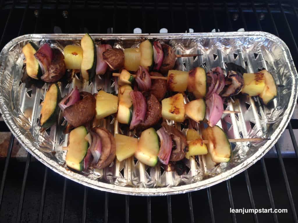 Ultimate grilled vegetable kabobs with caramelized pineapple chunks