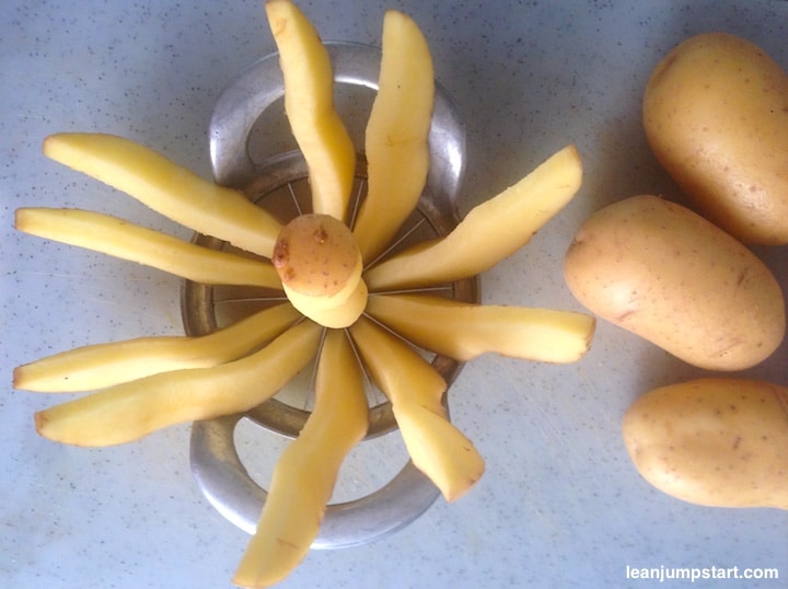 cut potato wedges