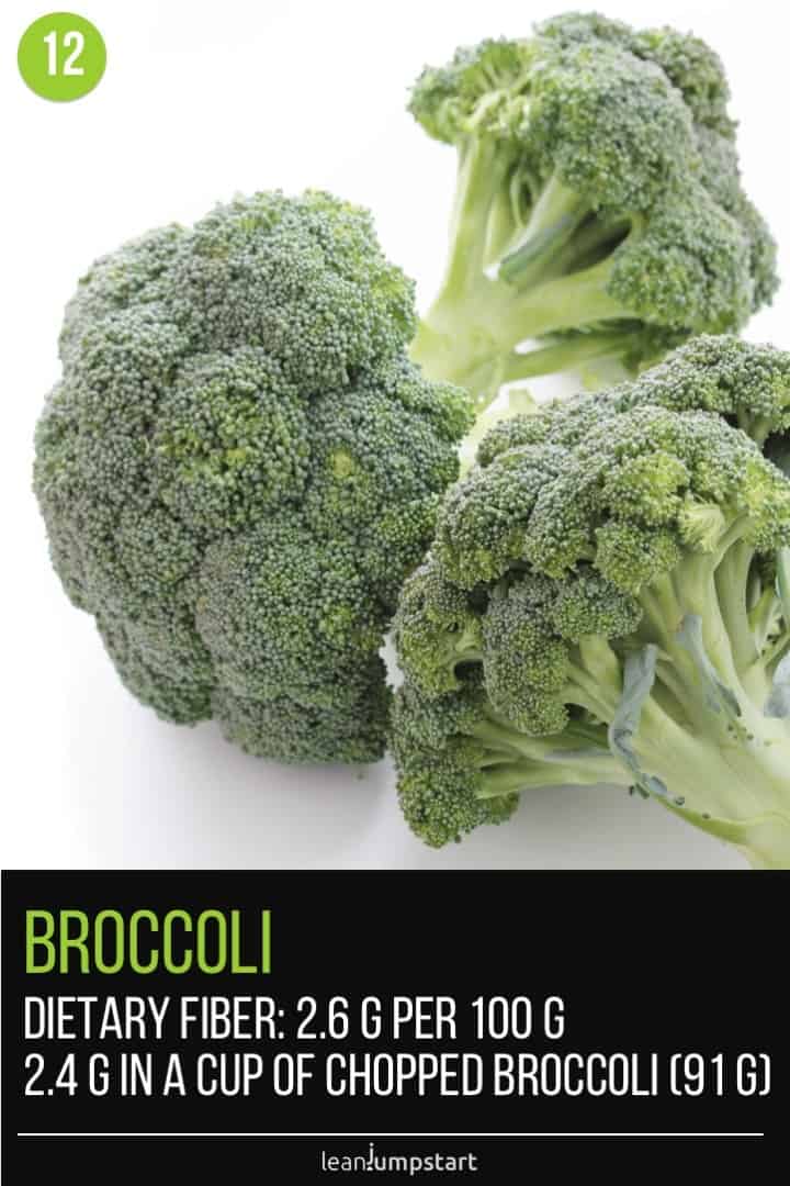 a few broccoli with stalks on white background