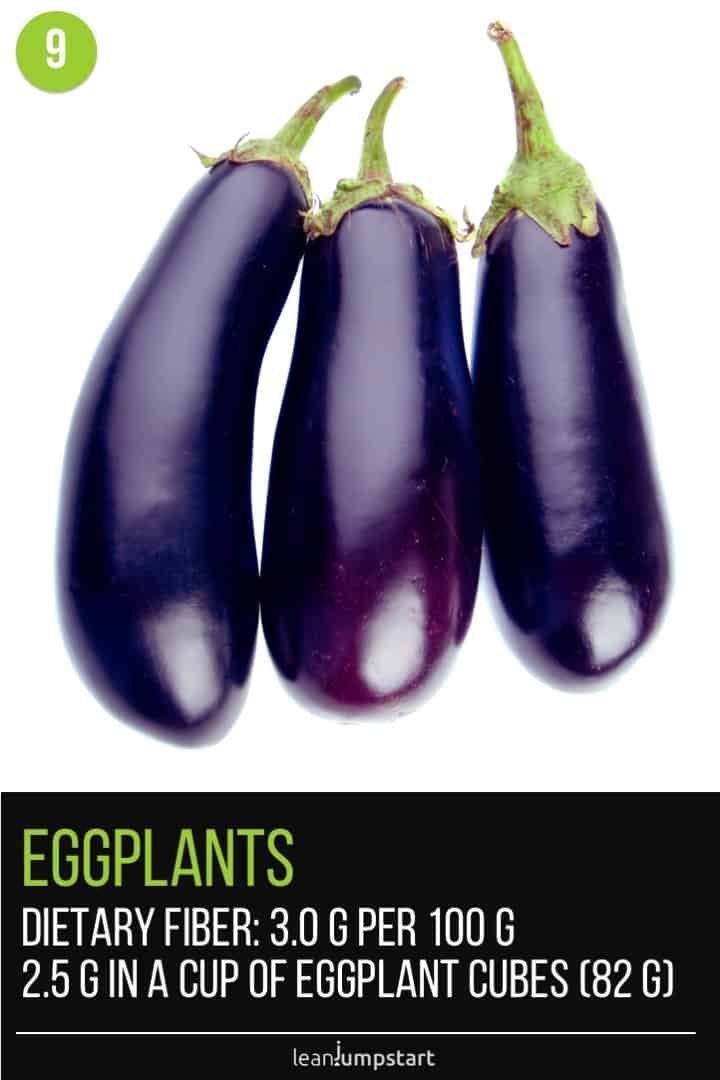 three single eggplants