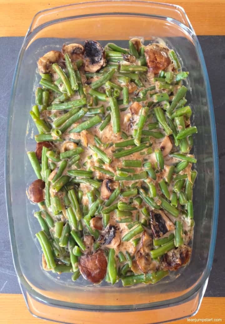 green beans with mushroom sauce