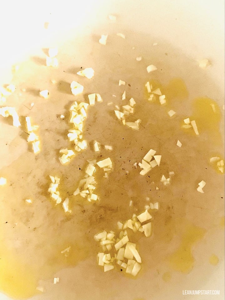 sweat garlic in pan