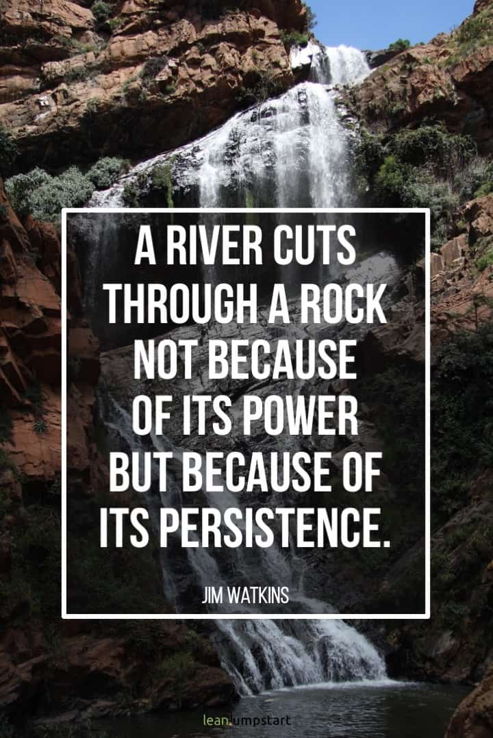 river quote with water fall in background
