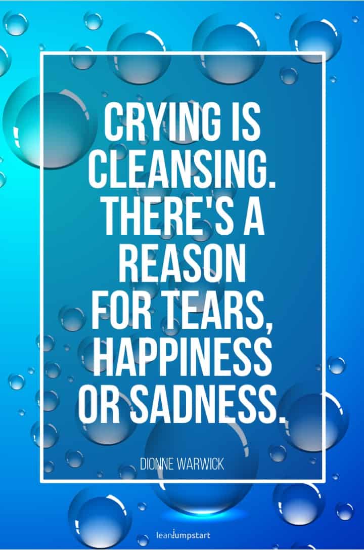 tears quote with blue drops in the background