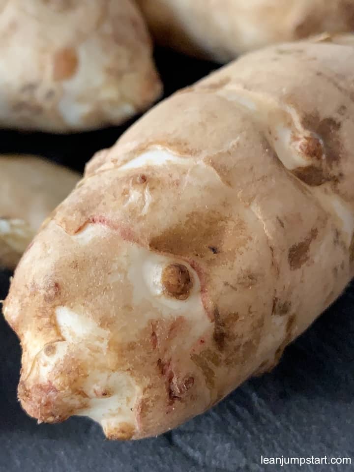 close up of a raw sunchoke