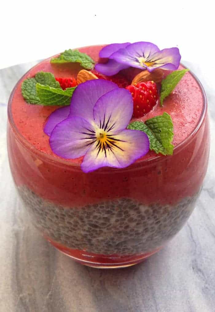 Chia Acai Strawberry Layered Smoothie