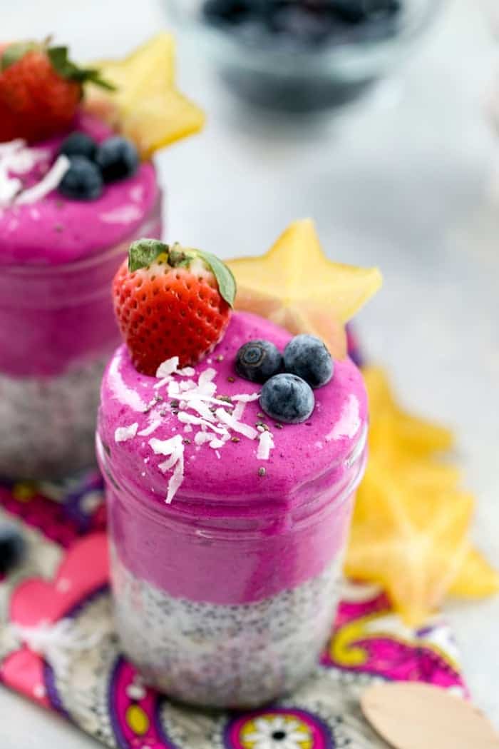 Coconut Chia Dragonfruit Smoothies