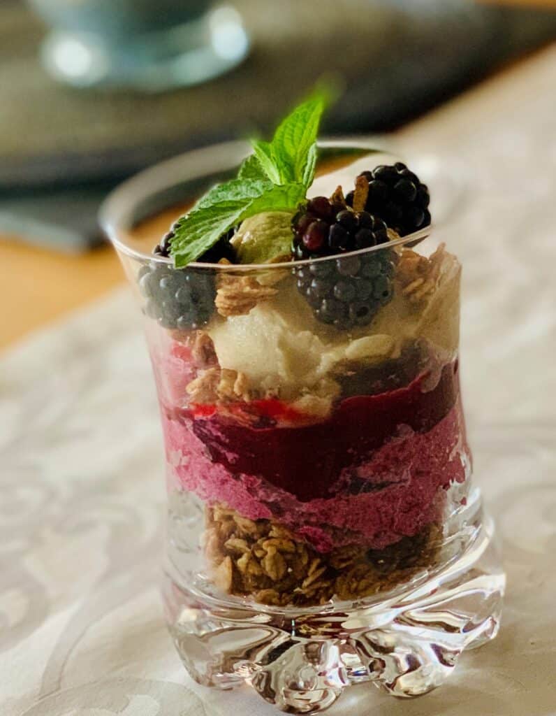 crunchy layer dessert with granola